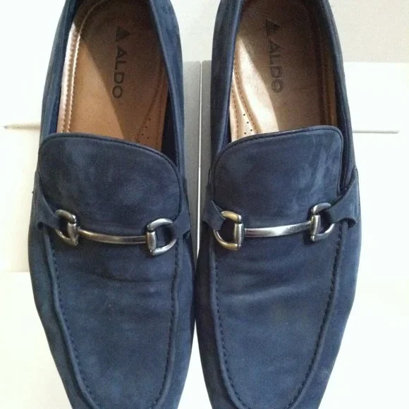 Aldo | Shoes | Aldo Mens Preowned Blue Leather Suede Slipon  display picture 1